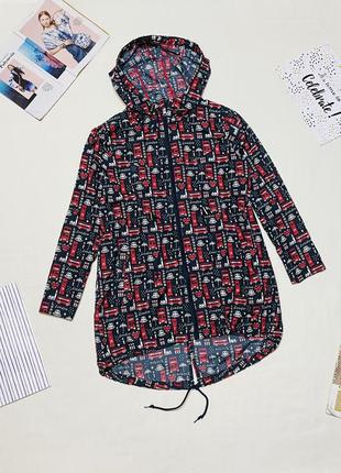 Куртка ветровка  парка с принтом англия бренд denim co , размер s-m