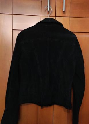 Косуха куртка замшевая кожаная женская черная2 фото