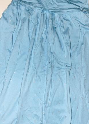 Сарафан коттоновый нежно голубого цвета, декорированный серебряными звездочками./// размер: 1466 фото