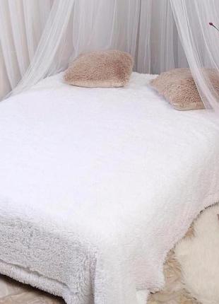 Белое/молочное покрывало травка/травка евро 220*240 плед с длинным ворсом. есть цвета ❤