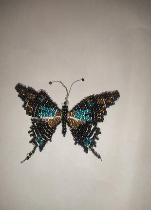 Метелик з бісеру ручна робота5 фото