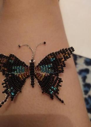 Метелик з бісеру ручна робота4 фото