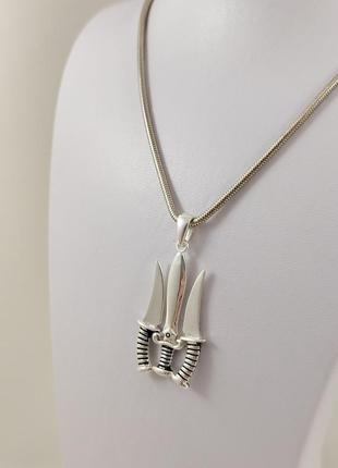 Підвіска срібна "тризуб із кинджалами" трс-б6 фото