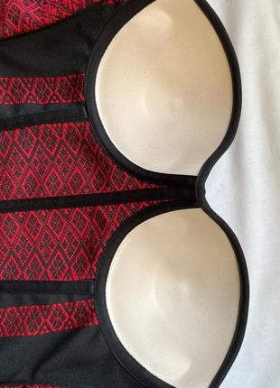 Корсет вышиванка черно-красный в украинском стиле