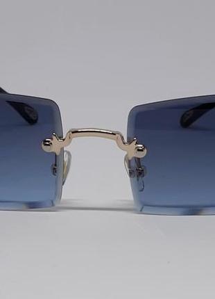 Очки в стиле gucci унисекс солнцезащитные серо синий градиент узкие2 фото