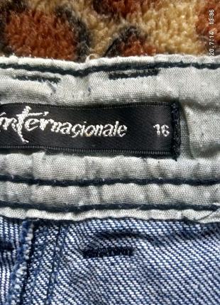 (782) отличные котоновые рваные джинсы internacionale/размер  167 фото