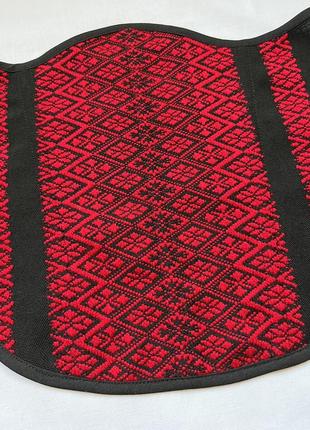 Корсет пояс с украинской вышивкой, черно - красный корсетный пояс, подгрудный корсет с вышивкой2 фото