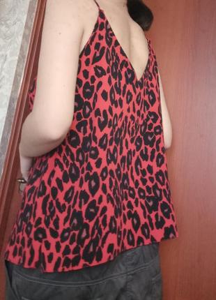 Красная леопардовая майка3 фото