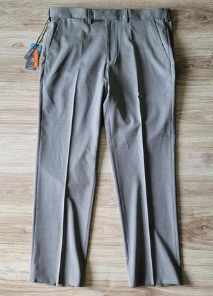 Marks & spencer m&s розмір w36 l29 l-xl чоловічі штани брюки світло-сірі wool blend