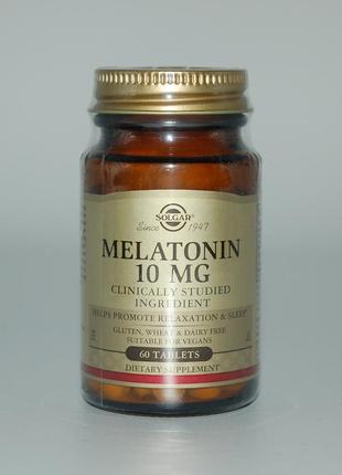 Мелатонин, solgar, 10 мг, 60 таблеток