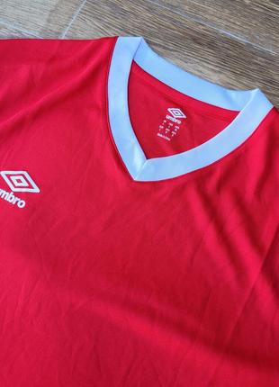 Umbro размер l спортивная футбольная лобочая футболка джерси красная белая2 фото