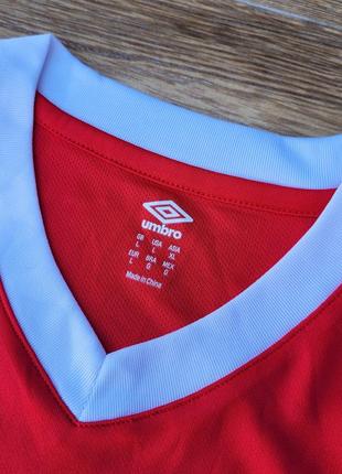 Umbro размер l спортивная футбольная лобочая футболка джерси красная белая3 фото