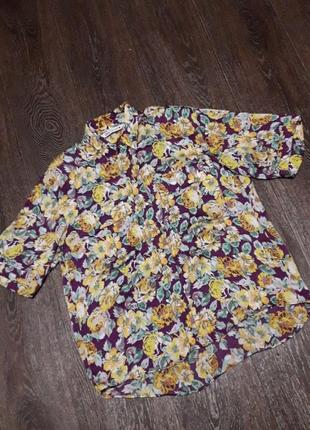 Брендовая 100% вискоза красивая блузка в цветах р. m от zara7 фото