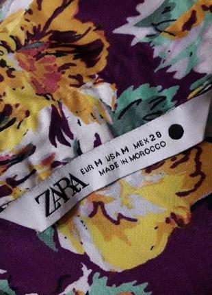 Брендовая 100% вискоза красивая блузка в цветах р. m от zara4 фото
