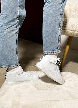 Кроссовки в стиле nike air force tm high - white 😮3 фото