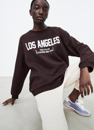 Коричновий світшот zara los angeles розмір м (1165667700)