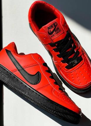 Топ замовлень — кроссовки в стиле   nike air force red badge and sole🖤❤️🧡 📛 sale!📛