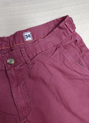 Мужские шорты чинос. джинсовые шорты бордовые3 фото