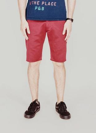 Мужские шорты чинос. джинсовые шорты бордовые1 фото