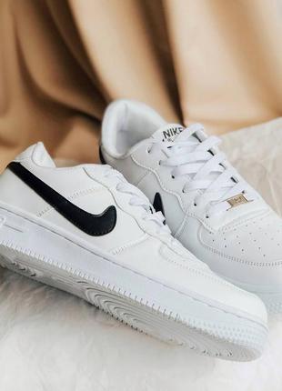 Топ замовлень — кроссовки в стиле nike air force white black strip✔️аир форс белые черная полоска3 фото