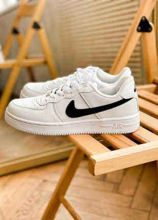 Топ замовлень — кроссовки в стиле nike air force white black strip✔️аир форс белые черная полоска