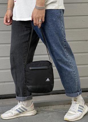 Барсетка adidas чорна сумка чоловіча / жіноча