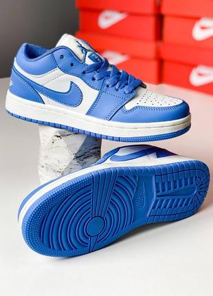 Идеальные на лето! кроссовки в стиле air jordan 1 low blue birdy💙🤍    стильные джорданы🔝3 фото