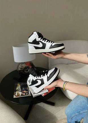 Кроссовки в стиле  air jordan retro 1 white black panda🔝🖤🤍💙  ідеальні на будь-яку погоду!