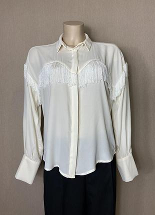 Неймовірна  блуза,сорочка з бахромою sandro ferrone італія