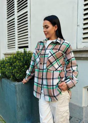 Тепла сорочка в клітинку жіноча