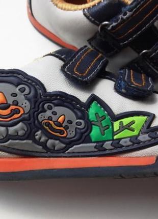 Кожанные кроссовки на липучке мальчику 22 размер 3