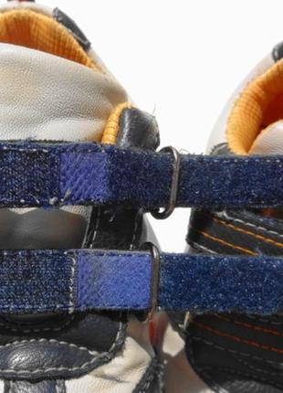 Кожанные кроссовки на липучке мальчику 22 размер 9