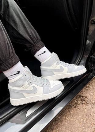 Кроссовки в стиле air jordan retro 1 grey fog⚡⚡️🔝💙  идеальны на любую погоду!2 фото