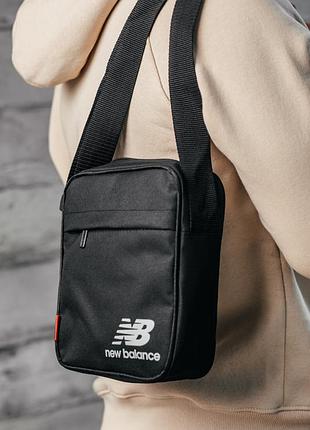 Чоловіча сумка через плече new balance чорного кольору, оксфорд