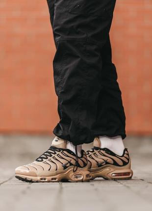 Nike air max tn beige black мужские кроссовки найк тн бежевые, кроссовки мужские бежевые найк тн10 фото