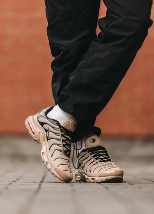 Nike air max tn beige black мужские кроссовки найк тн бежевые, кроссовки мужские бежевые найк тн4 фото