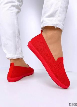 Мокасины 13900, р.36,38,39, текстиль, красный
