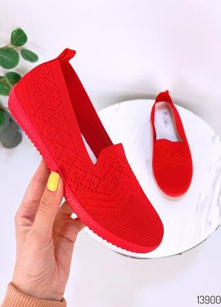Мокасины 13900, р.36,38,39, текстиль, красный