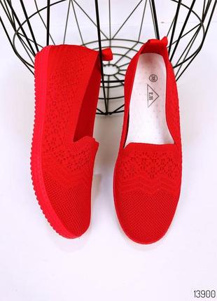 Мокасины 13900, р.36,38,39, текстиль, красный