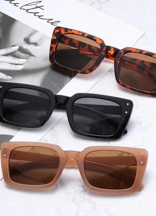 Прямоугольные солнцезащитные очки леопард, дизайнерские модные очки от солнца в стиле ретро3 фото