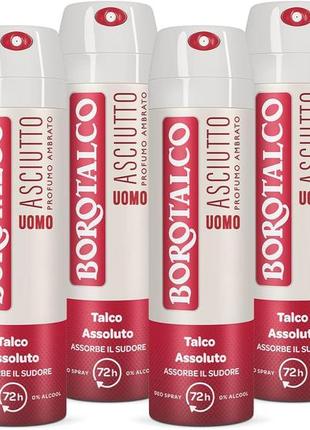 Новинка! спрей — дезодорант бороталько чоловіча borotalco uomo spray asciutto, італія