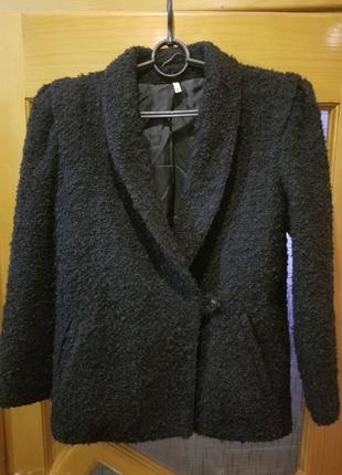 Шикарне шерстяне укорочене пальто шерсть куртка вовна