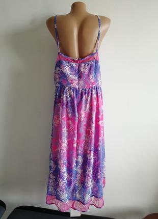 🍨 расклешенное платье на тонких бретелях нежно-сиреневого цвета в цветочный принт🍨 сарафан4 фото