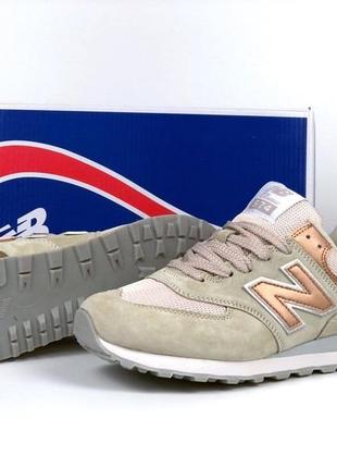 Женские кроссовки new balance 574 натуральный замш сеточка оливковые4 фото