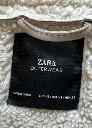Женская утепленная куртка дубленка из эко кожи zara outerwear5 фото