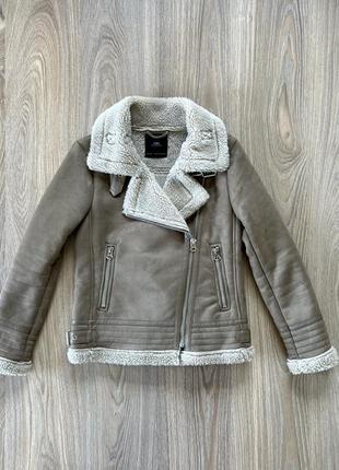 Женская утепленная куртка дубленка из эко кожи zara outerwear1 фото