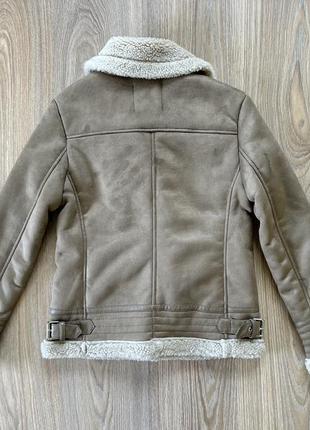 Женская утепленная куртка дубленка из эко кожи zara outerwear3 фото
