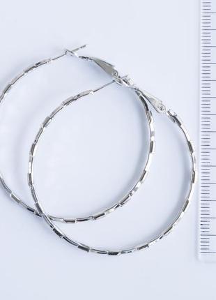 Большие серьги кольцами, узорные сережки конго, серебряные кольца 5 см для девушки2 фото