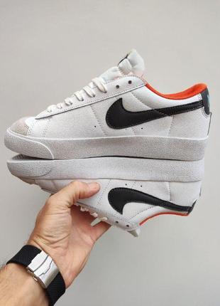 Мужские кроссовки nike blazer low white/orange2 фото