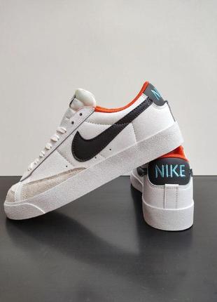 Мужские кроссовки nike blazer low white/orange7 фото